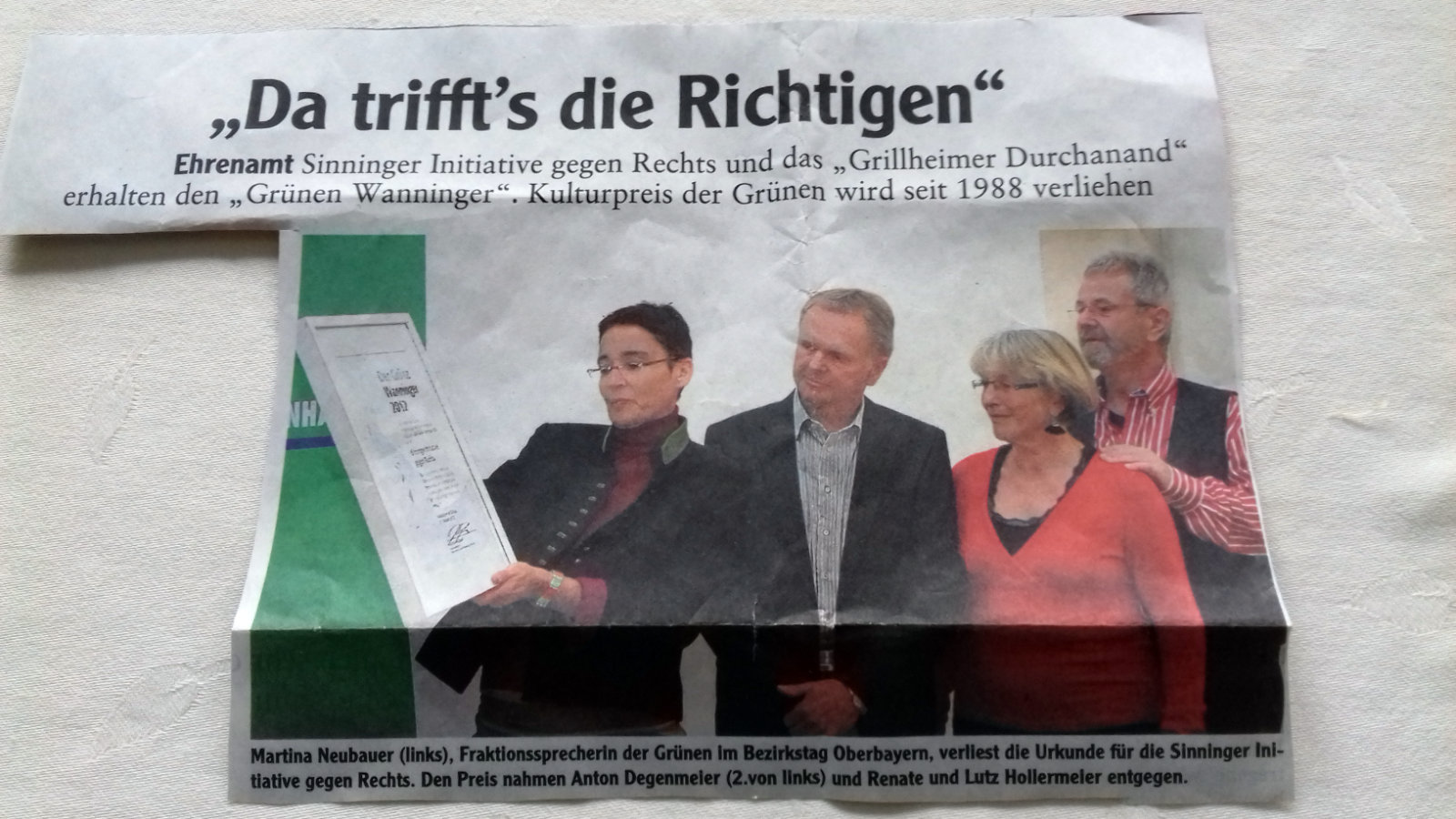 Verleihung Grüner Wanninger